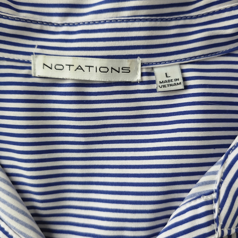 Notations Navy and White Striped Shirt - Picture 5 of 5
